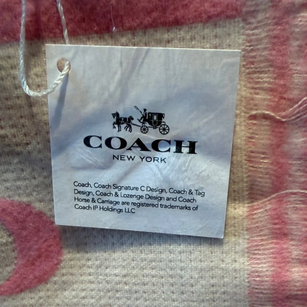Coach Pink and Cream Throw Blanket - Picture 2 of 2